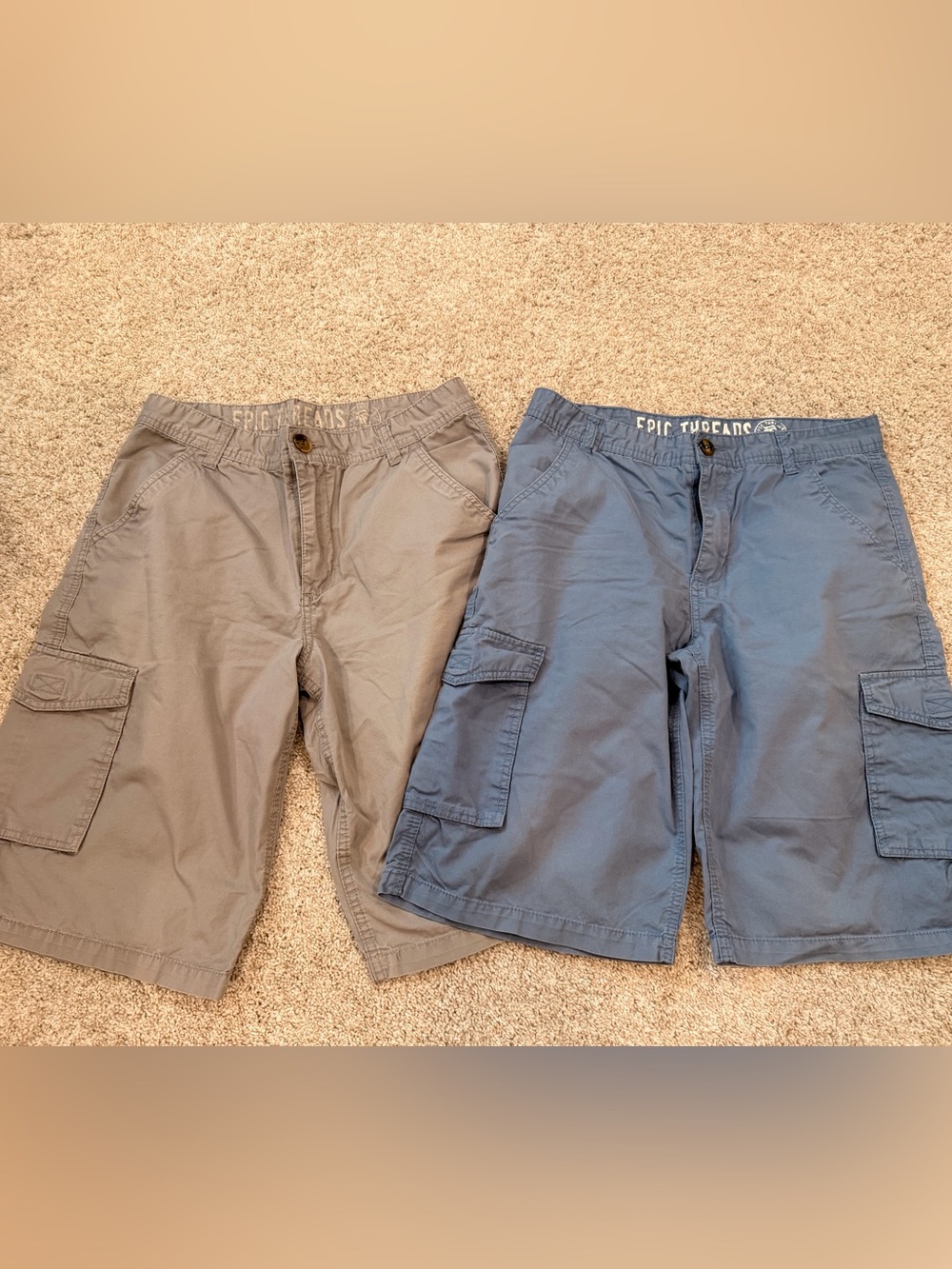 Epic Threads Gray & Blue Cargo Shorts Set